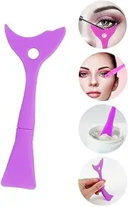 Waour 3PCS Eyeliner Stencils 4Pcs Reusable Silicone Eyeliner Aid Mascara Shield Eyeliner Eyelash Eyeshadow Lipstick Applicator Guide Tool Multifunctional Eye Makeup Tool Easy to Use Assistive Tools for Beginners Female Girls