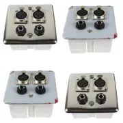 4Pcs Steel Wall Plate Panel 2 XLR 2 1/4" 6.35MM Socket Jack for Audio DJ Cables