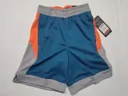 And1 Boys Basketball Shorts Gray/Orange/Teal Size Boys X-Small XS(4-5) NWT Nice