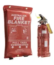 1kg Dry Chem Fire extinguisher and 2 Fire Blanket 1 meter X 1 meter