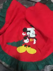 Vintage CHRISTMAS Disney Tree Skirt Santa Mickey Mouse with Tree Felt 56”
