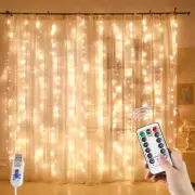 String Lights Curtain,7.9 X 5.9Ft 144Leds USB Powered Fairy Lights for Bedroom W