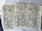 Vintage Scribbler Portfolio Folder ANIMALS theme 57460 SET OF 3