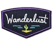 [Pinstant] Wanderlust Travel Tourist Touring Outdoors Desert Wander Lust Road Trip 3.2" Iron On Embroidered Patch for Clothing