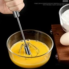 Stainless Steel Egg Milk Beater Tool Semi-automatic AZ Whisk Mixer Balloon