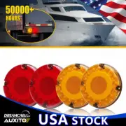 7" Round Red+Amber LED Truck Bus Trailer Stop Turn Signal Tail Brake Light Flash (for: Volkswagen)