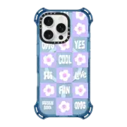iPhone 16 Pro Bounce Case MagSafe Compatible Lilac Flower Checker