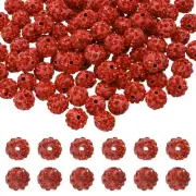 105 Pcs 10mm Rhinestone Clay Beads for Jewelry Making, Orange