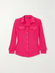 Balmain - Silk Crepe De Chine Shirt - Fuchsia - FR34