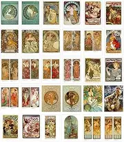 HOSTEESSCHOICE Beautiful Art Postcards set of 30 Post card of Alphonse Mucha variety pack Famous Painting Scenery,4 x 6 Inches
