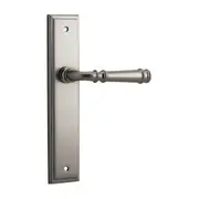 Iver Verona Door Lever Handle on Stepped Backplate Satin Nickel