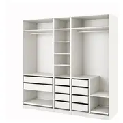 PAX wardrobe combination, white, 250x58x236 cm