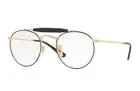 New Ray-Ban Reading Glasses RB 3747V 2946 47-21 Black &Gold Round Frames Readers