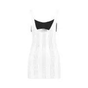 [The Attico] The Attico-White Cotton Flat Ribbed Jersey Tank Top-Donna 40 IT