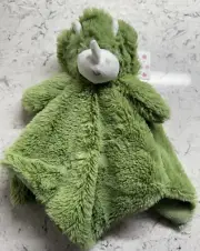 Oobles Green Dinosaur Lovey Plush Security Blanket Dino Baby Rattle Toy - New