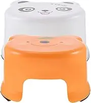 2pcs Boys and Girls Anti-Slip Plastic Stool Cartoon Step Stool for Bathroom Classroom
