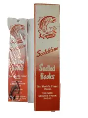 Box of 12 Packs Scotchline Tied Snelled Hooks Size 1/0 total of 72 Hooks