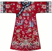 [JIMINISO] Hanfu Chinese Traditional Cosplay Costumes Qing Dynasty Qipao Red Printing Embroidery Cloak Cheongsam Dress