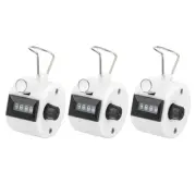 3Pcs Clicker Counter 4-Digit Hand Tally Counter Mechanical Click Counter White