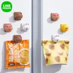 【LINE FRIENDS】熊大莎莉兔兔磁吸式封口夾冰箱磁吸夾4入組(食品密封夾/保鮮密封夾/零食密封夾)