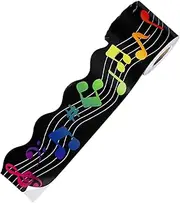 GRADENEVE Music Bulletin Board Borders 33ft Musical Notes Trim Stickers Adhesive Decor for School Classroom