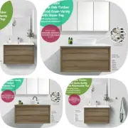 *SALE* 750mm York White Oak Timber Wood Grain Wall Hung Shaker Style Vanity