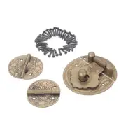 Decorative Hinges & Latch Hasp Clasp Chinese Vintage Lock Set Practical Tool