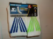 NEW 4 PAIR BOY'S HOME & AWAY GAME WHITE CREW SOCKS .. sz 10-2.5