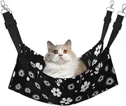 EdWal Black and white floral print print Soft Sleeping Hammock Cat Hammock for Cage Hanging,Pet Hammock Bed Adjustable for Small Animals