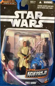 Star Wars Episode III Heroes & Villains - Mace Windu w/ Hologram Fig & Lightning