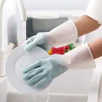 在飛比找樂天市場購物網優惠-[Hare.D]現貨 乳膠洗碗手套 洗碗 手套 家務手套 清
