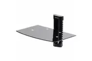 StarTech.com Floating Wall-Mounted AV Shelf, Adjustable Height Shelf For Under TV A/V Equipment, Black Tempered Glass Shelf - Floating wall-mount AV