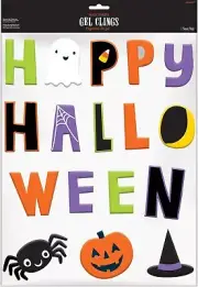 Hallo-Ween Friends Spider Pumpkin Ghost Halloween Party Decoration Gel Clings