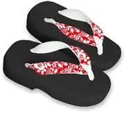 Hajime(一歩) [One Step] [Hajime] Geta Geta Clogs, Soft and Water Resistant, Made of Sponge, XXS Black/Rose x Red, Rose x Red (Rose x Red/XXS), Rose × Red, XXS(16.5cm)