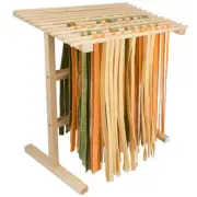 Pasta Drying Rack by Cucina Pro- All Natural Wood Construction Stander & Handles