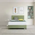 Palermo Rectangular Double Bed Deluxe Headboard Bedhead Linen Fabric Olive Green