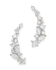 Diamond Fancy Cut Ear Climbers in 14K White Gold, 1.0 ct. t. w.