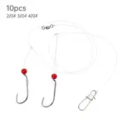 10pcs Baitholder Hooks Fishing Nylon Line Rig Set for Porgy Snapper Bass Fishing