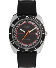 Q Timex Reissue 1971 Velocity Rubber Strap Watch TW2W22400