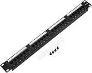 LAN Network Adapter CAT6 24 Port Patch Panel Rack Cable Wall Mounted Bracket Rack Tool