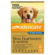Advocate Blue Spot-On Flea & Worming Treatment 25kg+ Dog 6pk