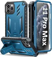 FNTCASE for iPhone 11 Pro-Max Case: Rugged Shockproof Protective Cases with Kickstand - Heavy Duty Dual Layer Military Grade Drop Proof Protection Cell Phone Cover (Blue)