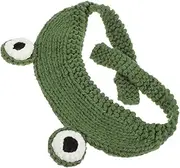 [Holibanna] Cute Frog Knit Hat Winter Adult Knitted Cap with Big Eyes for Cosplay and Photo Props Green 55-59 Cm