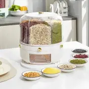 360 Degree Rotating Rice Dispenser Food Container Storage Box