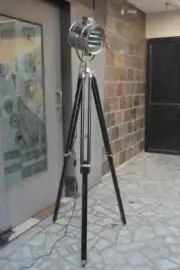 Nautical Floor Lamp Search Light Standing Tripod Spotlight For Home Office Decor