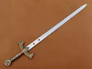 Templar Knight Sacred Holy Long Sword Replica Medieval Sword With Leather Sheath