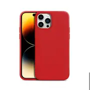 iPhone 14 Pro Max Liquid Silicone Case Cover - Washable, Shock-Proof, Drop-Resistant, Ultra-Soft, Scratch-Free, Durable - Red