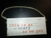 Halloween "This is as Scary as we Get" Door Hanger Plaque by Mud Pie, New