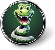 [FZMVSQH] Cartoon Snake Green Printed Round Button Pin Badges Metal Pinback Buttons 1 Inch Pins for Hat Shirt Clothing Bags Decoration, Circular, Aluminum, Circular, Aluminum