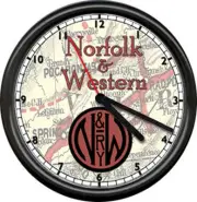 Norfolk & Western Railroad Railway Train Car Conductor Sign Wall Clock